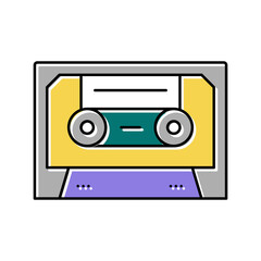 audio casette color icon vector illustration sign