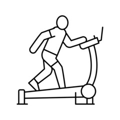 treadmill sport equipment line icon vector illustration