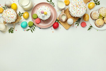 Concept of Easter food, space for text