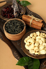 Concept of Ramadan Kareem month, close up