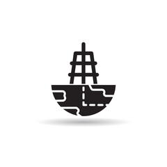 shale gas and hydraulic fracturing icon on white background