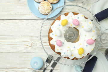 Concept of Easter food, space for text
