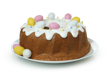 Concept of Easter food isolated on white background