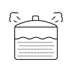 boiling oatmeal line icon vector illustration