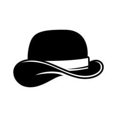 Illustration of vintage hat. Design element for logo, label, sign, poster, card. Vector illustration