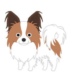 パピヨンの犬イラスト
