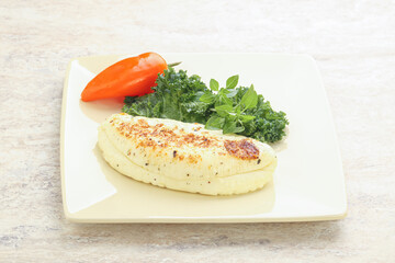 Roasted traditional cheese haloumi
