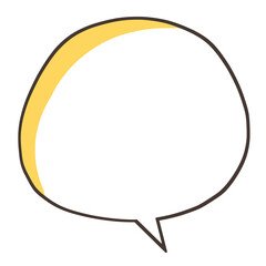 手描きの丸い吹き出し　黄色の影