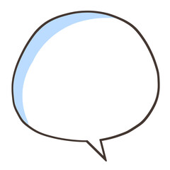 手描きの丸い吹き出し　青の影