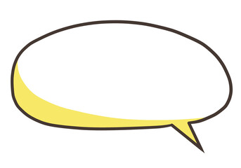 手描きの丸い吹き出し　黄色の影