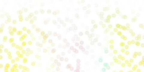 Light green, red vector natural backdrop with flowers.