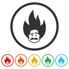Professor scientist ring icon, color set