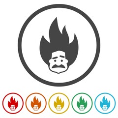 Professor scientist ring icon, color set