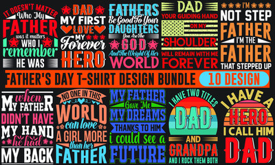 Father's Day T-shirt Design Bundle Vector