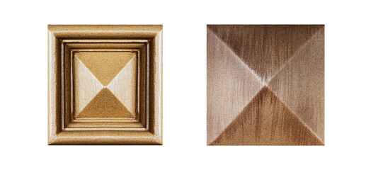 Mock up square wooden blocks for wall decoration isolated on white background with clipping path © Ratchapon