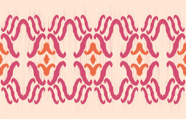 Beautiful Ethnic ikat art. Pink Seamless pattern in tribal, folk embroidery, and Mexican style. Aztec geometric art ornament print.Design for carpet, wallpaper, clothing, wrapping, fabric.