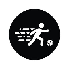 Man, play, football, sport icon. Black vector sketch.