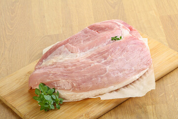 Piece of the raw pork meat