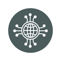 Global, technology, connection icon. gray vector sketch.