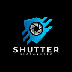 shield shutter logo vector design template