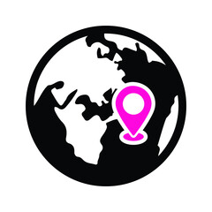 Global, world, location icon. Simple vector sketch.