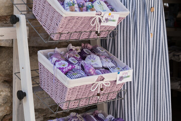 Fragrant lavender souvenirs in Jelsa on Hvar, Croatia