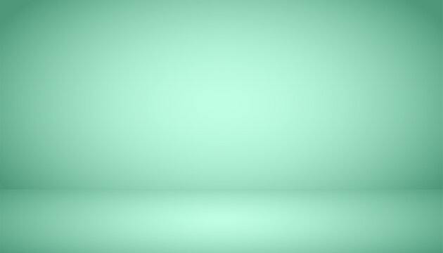 Abstract background. The studio space is empty. With a smooth and soft green color