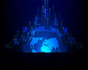 Currency exchange technology Blue abstract speed network illustration eps10 vector