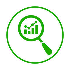 Marketing, research, analysis icon. Green vector sketch.