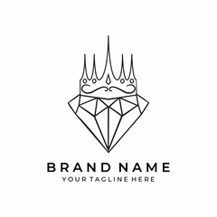 diamond logo company illustration vector icon brilliant gold modern crystal business queen king