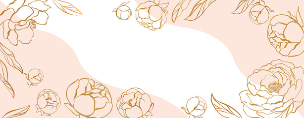 Engraving banner hand drawn floral background Free Vector