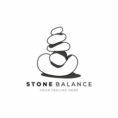 stones balance logo illustration design vector natural vintage nature spa flat zen business isolated yoga relaxation creative