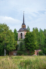 old abandoned Orthodox church in the forest