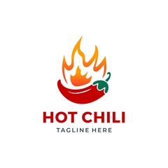 Hot chilli logo design vector illustration