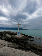 cross on the beach
