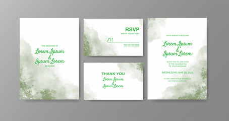 Wedding invitation with abstract watercolor background