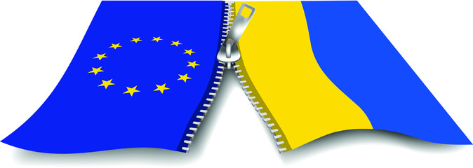 EU and Ukraine flag - EU unity with Ukraine