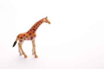 toy giraffe on a white background