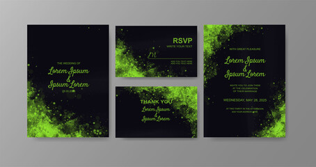 Wedding invitation with abstract watercolor background