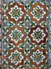 Mauer mit Fliesen, Muster, Andalusien, Alhambra