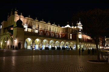 Kraków, zabytkowe centrum miasta, wieczór, Polska, 