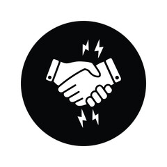 Obraz premium Partnership, agreement, deal, gesture icon. Black vector sketch.
