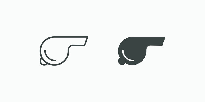 Whistle, Referee Icon Vector Set