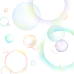 カラフルなしゃぼん玉（正方形）