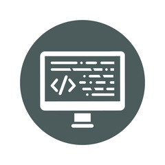 Programming icon. Gray vector sketch.