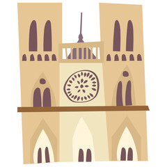 Notre-Dame de Paris vector illustration in flat color design