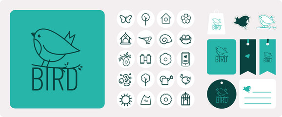 logo oiseau, marque accessoires et objets pour les passereaux du jardin, association de protection des oiseaux, sticker oiseau, observation, ornithologie, application,  © annecelinemoisan