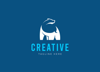 Polar Bear Logo Design Template. Big Bear Icon Vector