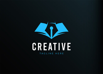 Pen Writer Logo Design Template. Ink Write Icon Vector