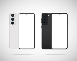 Realistic smartphone with back illustration. vector.